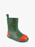 Little Green Radicals Kids'  Apple Classic Wellington Boots, Green/Red