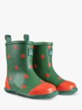 Little Green Radicals Kids'  Apple Classic Wellington Boots, Green/Red