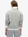 Superdry Athletic Essentials Loose Crop Crew Sweatshirt, Grey Marl