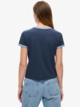 Superdry Athletic Essentials Ringer T-Shirt, Richest Navy Slub