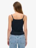 Superdry Athletic Essentials Graphic Pointelle Cami Top, Eclipse Navy