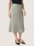 Soaked In Luxury Ioana Satin Midi Skirt, Shadow