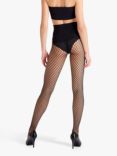 Heist Double Diamond Fishnet Tights, Black