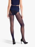 Heist Spot Sheer Tights, Midnight Navy