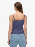 Superdry Athletic Essentials Graphic Button Cami, Mariner Navy