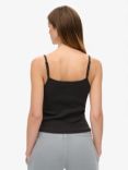 Superdry Athletic Essentials Graphic Button Cami, Bison Black