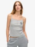 Superdry Athletic Essentials Graphic Button Cami, Grey Marl