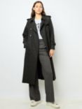 Gerard Darel Serge Wool Blend Trench Coat, Charcoal