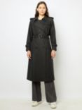 Gerard Darel Serge Wool Blend Trench Coat, Charcoal