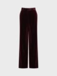 Gerard Darel Nora Velour Straight Trousers, Redwine