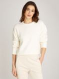 Calvin Klein Crew Neck Pullover Jumper, Ivory