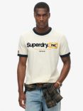 Superdry Ringer Workwear T-Shirt, Vintage Cream