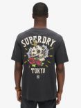 Superdry Tattoo Back Graphic Loose T-Shirt, Blackboard