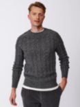 Aubin Woodhall Wool Crew Cable Knit Jumper