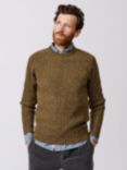 Aubin Tay Ribbed Lambswool Blend Knit Jumper, Khaki