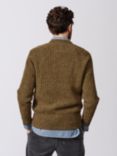 Aubin Tay Ribbed Lambswool Blend Knit Jumper, Khaki