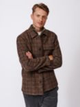 Aubin Nettleham Check Wool Blend Overshirt, Brown