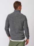 Aubin Bream Lambswool Blend Zip Neck Jumper, Grey Marl