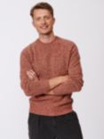 Aubin Ripley Crew Neck Wool Blend Jumper, Navy Twist, Rust Twist