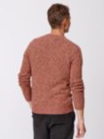 Aubin Ripley Crew Neck Wool Blend Jumper, Navy Twist, Rust Twist