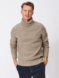 Aubin Brancaster Lambswool Blend Roll Neck Jumper, Stone