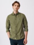 Aubin Hessle Garment Dyed Cotton Shirt, Olive