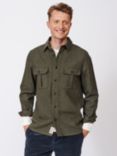 Aubin Ravendale Wool Herringbone Shirt, Khaki