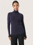 Soaked In Luxury Sina Slim Fit Knit Top, Navy