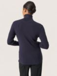 Soaked In Luxury Sina Slim Fit Knit Top, Navy