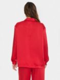 Saint Tropez Dinne Satin Shirt, Crimson