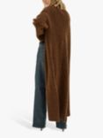 MY ESSENTIAL WARDROBE Rianna Long Wool Blend Cardigan, Foxy Brown Melange