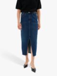 MY ESSENTIAL WARDROBE Dango Denim Midi Skirt, Dark Blue Wash