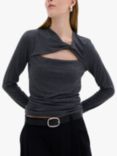 MY ESSENTIAL WARDROBE Vigga Knot Detail Top, Dark Grey