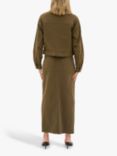 MY ESSENTIAL WARDROBE Lara Slit Maxi Skirt, Military Olive Wash