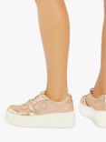 Dune Evangelyn Embellished Chunky Trainers, Rose Gold