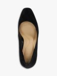 Dune Arriving Suede Heeled Courts, Black