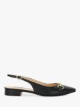 Dune Hopewell Leather Branded Snaffle Trim Slingback Flats