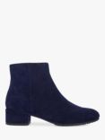 Dune Pippie Suede Ankle Boots, Dark Blue