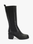 Dune Temley Leather Long Boots, Black