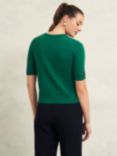 Hobbs Leanne Wool Blend Half Sleeve Jumper, Agate Green