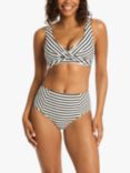 Sea Level Amalfi High Waist Bikini Bottoms, Black/White