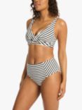 Sea Level Amalfi High Waist Bikini Bottoms, Black/White