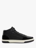 Dune Sydnies Leather Hi-Top Trainers, Black-Leather, Black