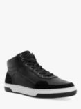 Dune Sydnies Leather Hi-Top Trainers, Black-Leather, Black