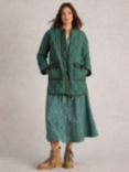 White Stuff Raya Quilted Coat, Green