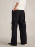 White Stuff Fern Wide Leg Wool Blend Cargo Trousers, Black