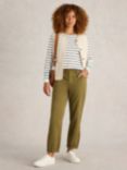 White Stuff Thea Cotton Blend Trousers, Khaki