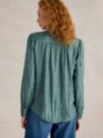 White Stuff Aster Broderie Shirt, Teal