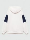 Mango Kids' Nantes Cotton Slogan Hoodie, Natural White