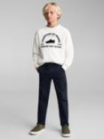 Mango Kids' Equipe Cotton Slogan Sweatshirt, Natural White